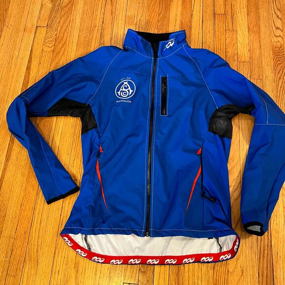 Podium Wear Jacket Womens Medium Biathalon ASC Zip Performance Blue Coat - Picture 1 of 8
